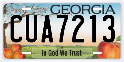 GA license plate CUA7213