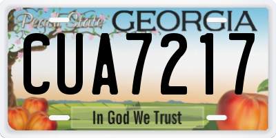 GA license plate CUA7217