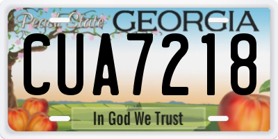 GA license plate CUA7218