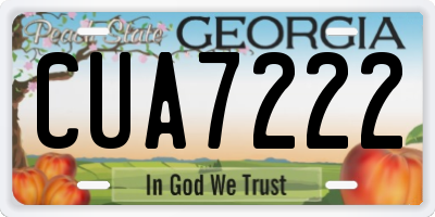 GA license plate CUA7222