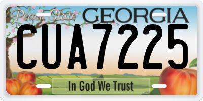 GA license plate CUA7225