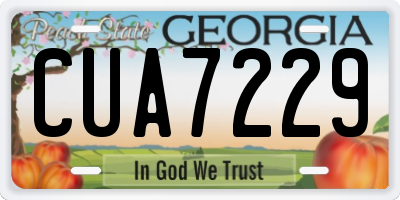 GA license plate CUA7229