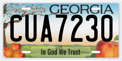 GA license plate CUA7230