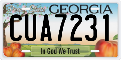 GA license plate CUA7231