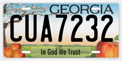 GA license plate CUA7232