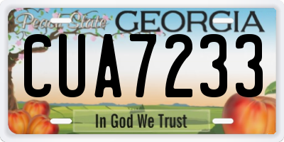 GA license plate CUA7233