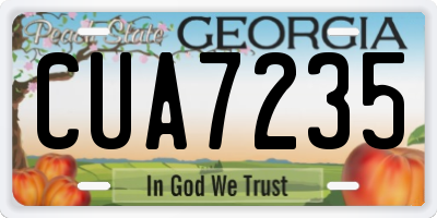 GA license plate CUA7235