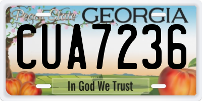 GA license plate CUA7236
