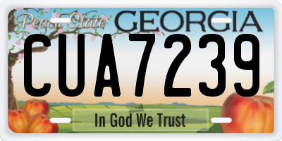 GA license plate CUA7239