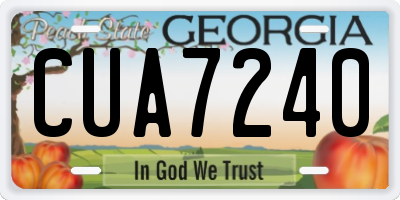 GA license plate CUA7240