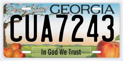 GA license plate CUA7243