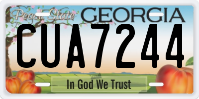 GA license plate CUA7244