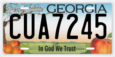 GA license plate CUA7245