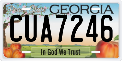 GA license plate CUA7246