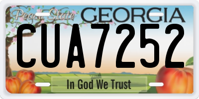 GA license plate CUA7252