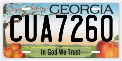 GA license plate CUA7260