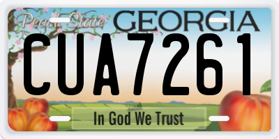 GA license plate CUA7261