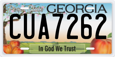 GA license plate CUA7262