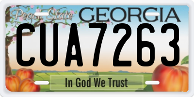 GA license plate CUA7263