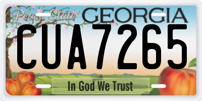 GA license plate CUA7265