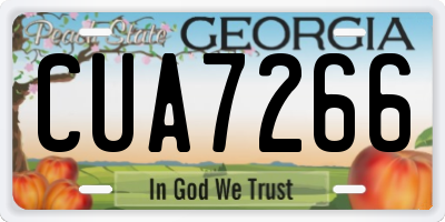 GA license plate CUA7266