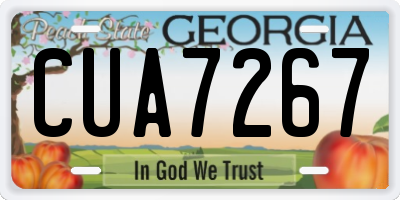 GA license plate CUA7267