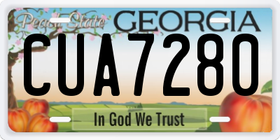 GA license plate CUA7280
