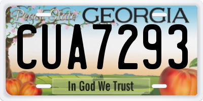 GA license plate CUA7293