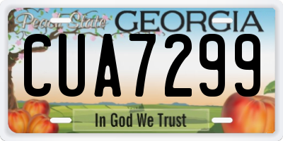 GA license plate CUA7299