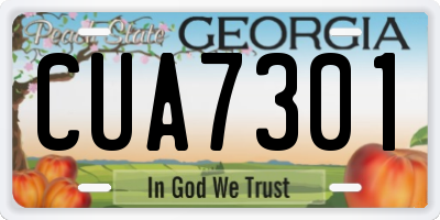 GA license plate CUA7301