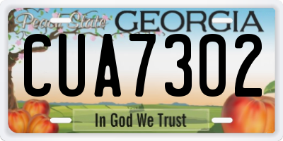 GA license plate CUA7302