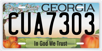 GA license plate CUA7303