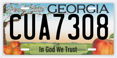GA license plate CUA7308