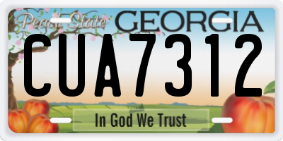 GA license plate CUA7312
