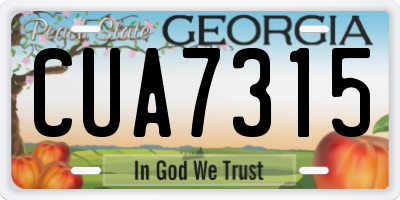 GA license plate CUA7315