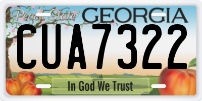 GA license plate CUA7322