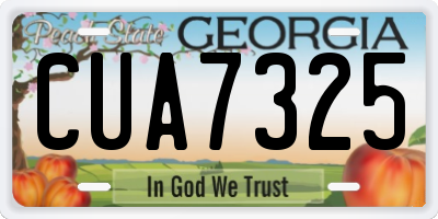 GA license plate CUA7325