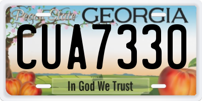 GA license plate CUA7330