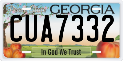 GA license plate CUA7332