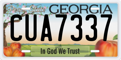 GA license plate CUA7337