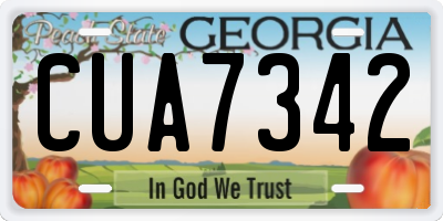 GA license plate CUA7342