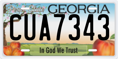 GA license plate CUA7343