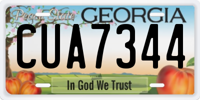 GA license plate CUA7344