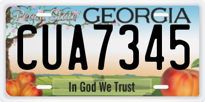 GA license plate CUA7345