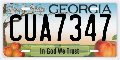 GA license plate CUA7347