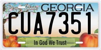 GA license plate CUA7351