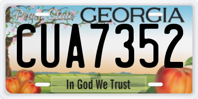 GA license plate CUA7352