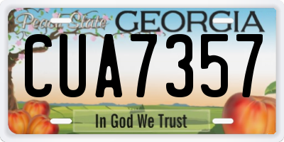 GA license plate CUA7357