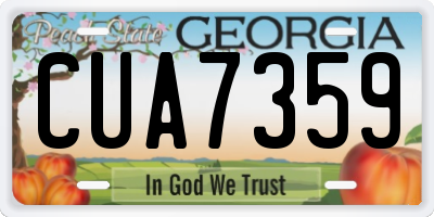 GA license plate CUA7359