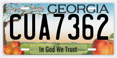 GA license plate CUA7362